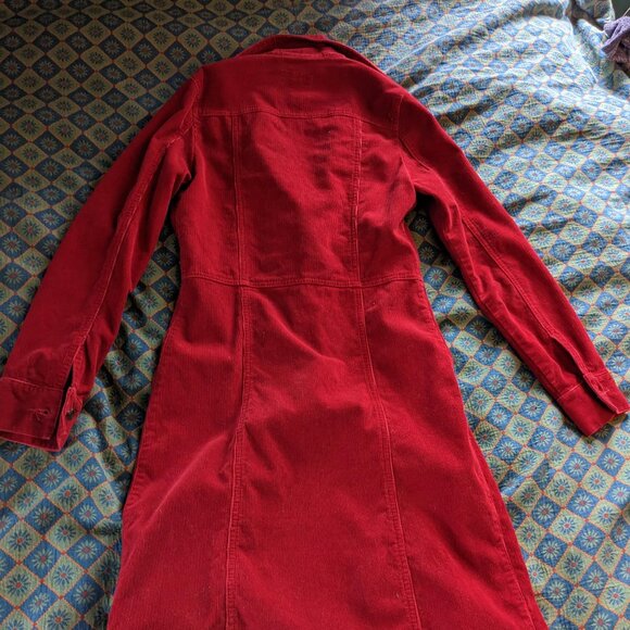 Vintage red corduroy duster jacket Sz XS - Picture 8 of 8